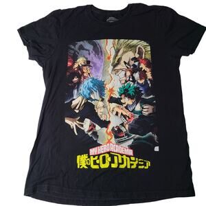 My Hero Academia Graphic Tee T-Shirt Anime Short Sleeve Black Men's Size M 1779